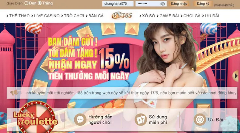 Giao diện website VN365